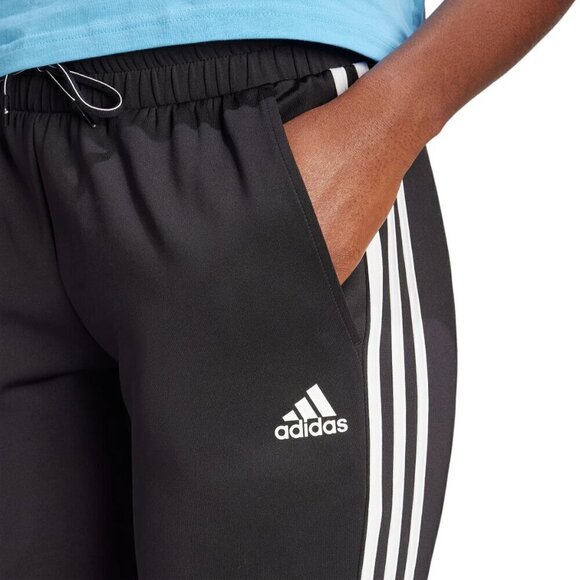 adidas Womens 3 Stripe Active Jogger Black White AEROREADY Technology Dri Fit - Picture 3 of 3